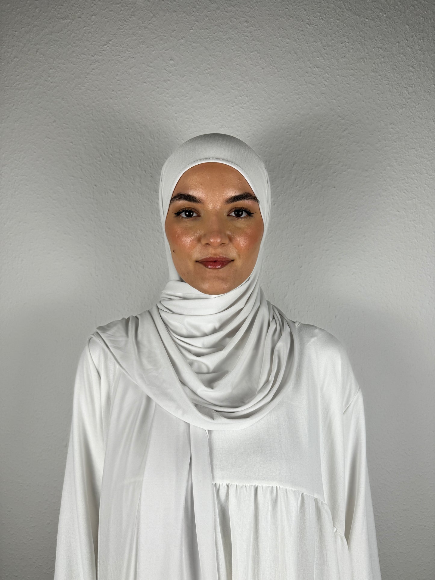 Premium Jersey Hijab, Farbe Weiß, Vorderseite