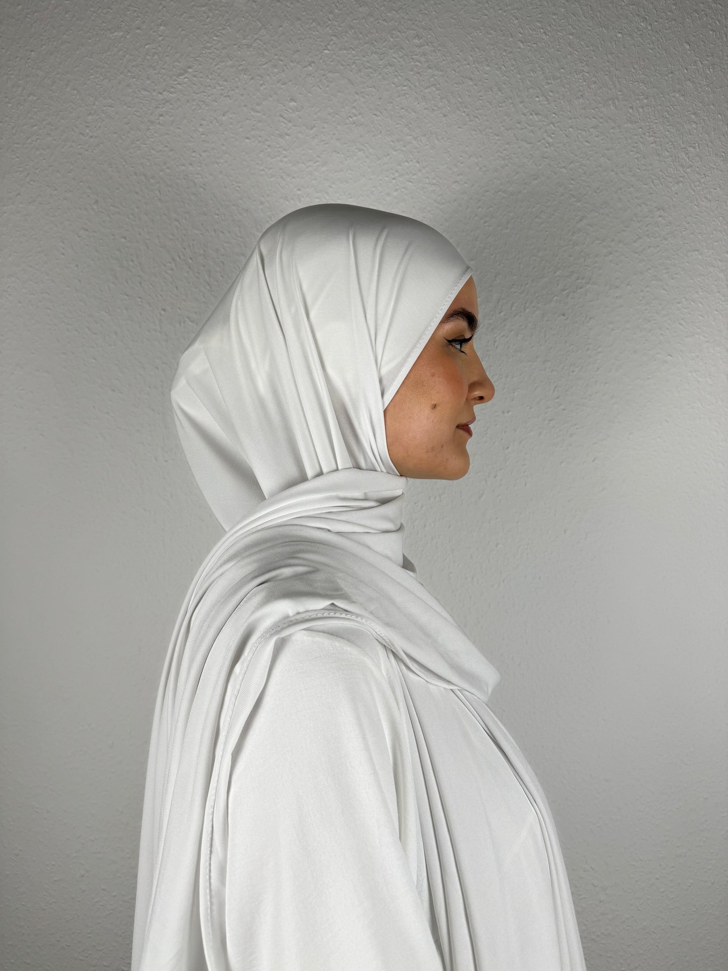 Premium Jersey Hijab, Farbe Weiß, rechte Seite